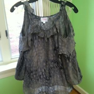 Parker silk top with shoulder cut outs SOLD